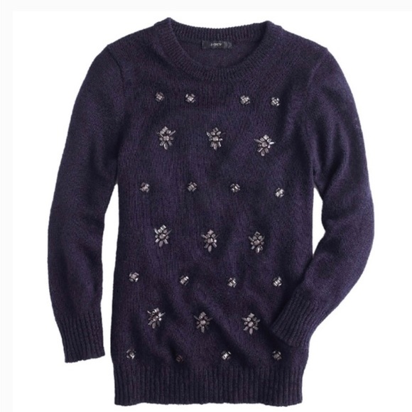 J. Crew Jeweled Sweater M - Picture 3 of 4